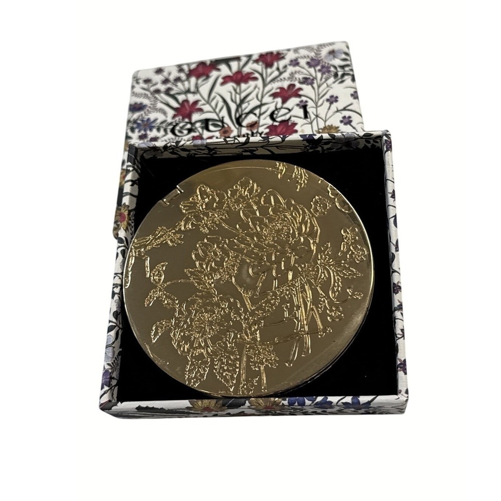 Gucci gold floral compact mirror collection Limited‎ Edition - Picture 2 of 8